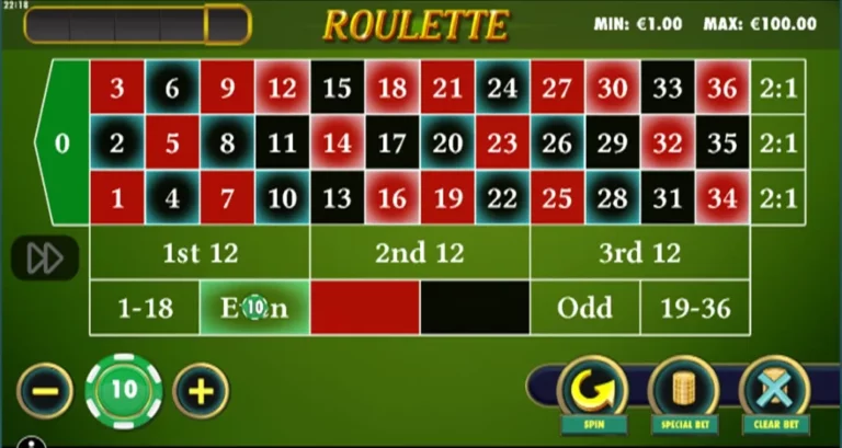 Sample even money bet using the Even bet on Pragmatic Play's European roulette
